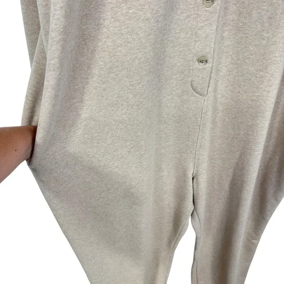 Mara Hoffman Sabina Oatmeal Jumpsuit Button Front sweatshirt Lagenlook NEW Sz 3X - Picture 5 of 7